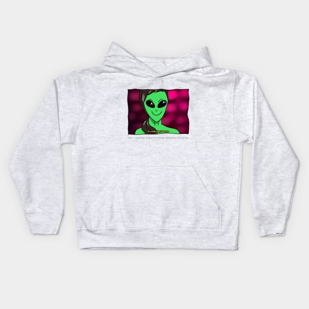 AlienHub: Just a regular reality Tv show obsessed little guy Kids Hoodie by AlienHub